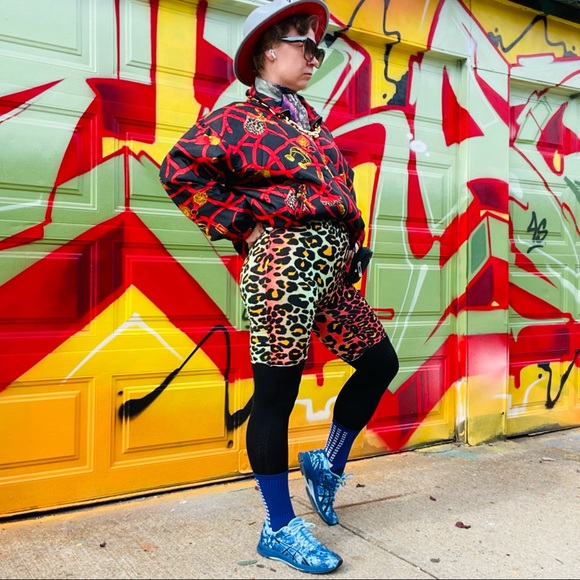 Vintage Accessories Gold Print Straps Tack Vintage Zip up Silk Jacket Black XL - Picture 8 of 14